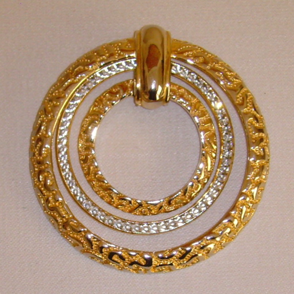 Castlecliff Gold-Tone And Clear Rhinestone Pendant 85$